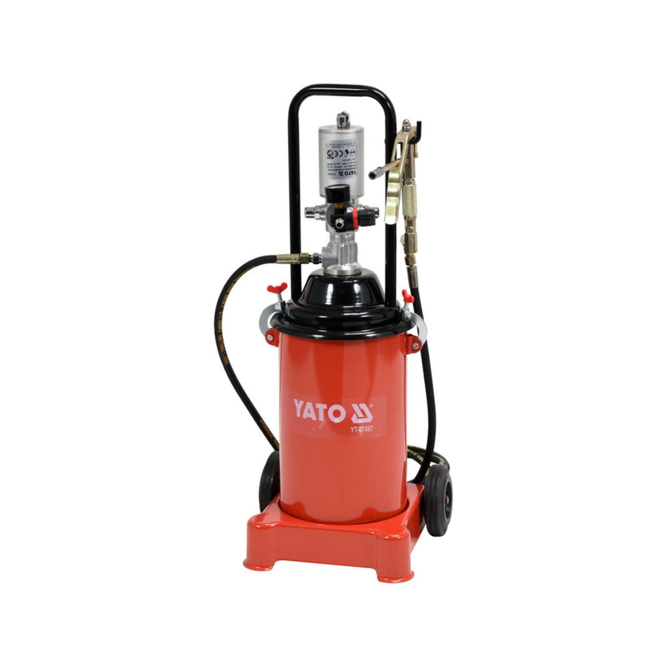Red Yato oil pump on a white background