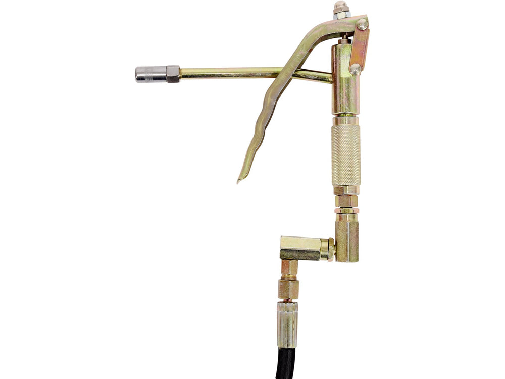 Pneumatic gun with hose on a white background