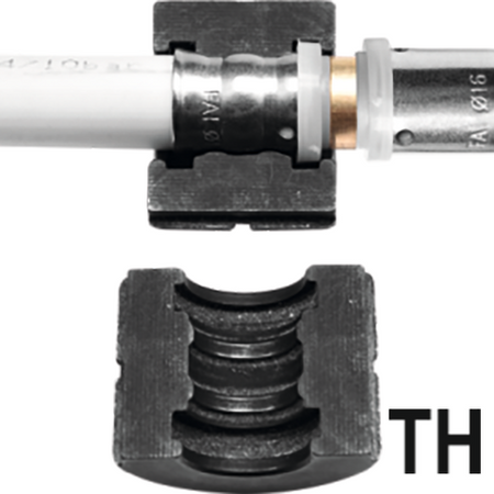 Close-up of a welding torch with a white cable and black nozzle on a white background.