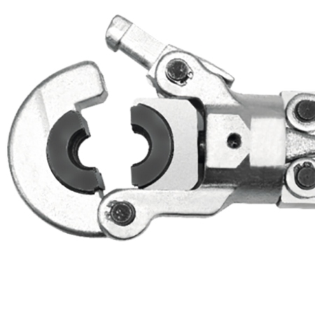 Close-up of a mechanical tool on a white background