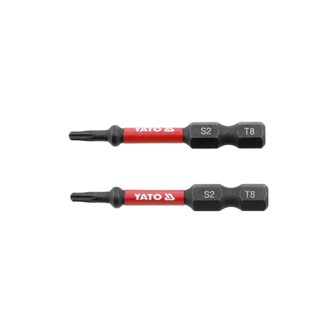 Two Yato screwdriver bits on a white background