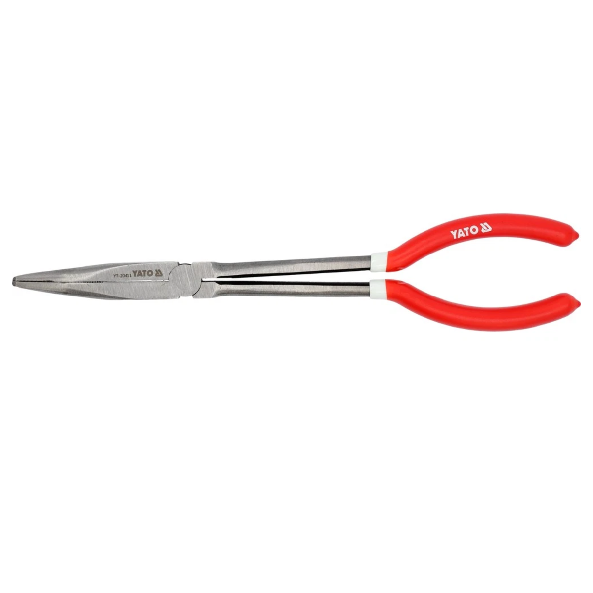 Pair of Yato pliers with red handles on a white background