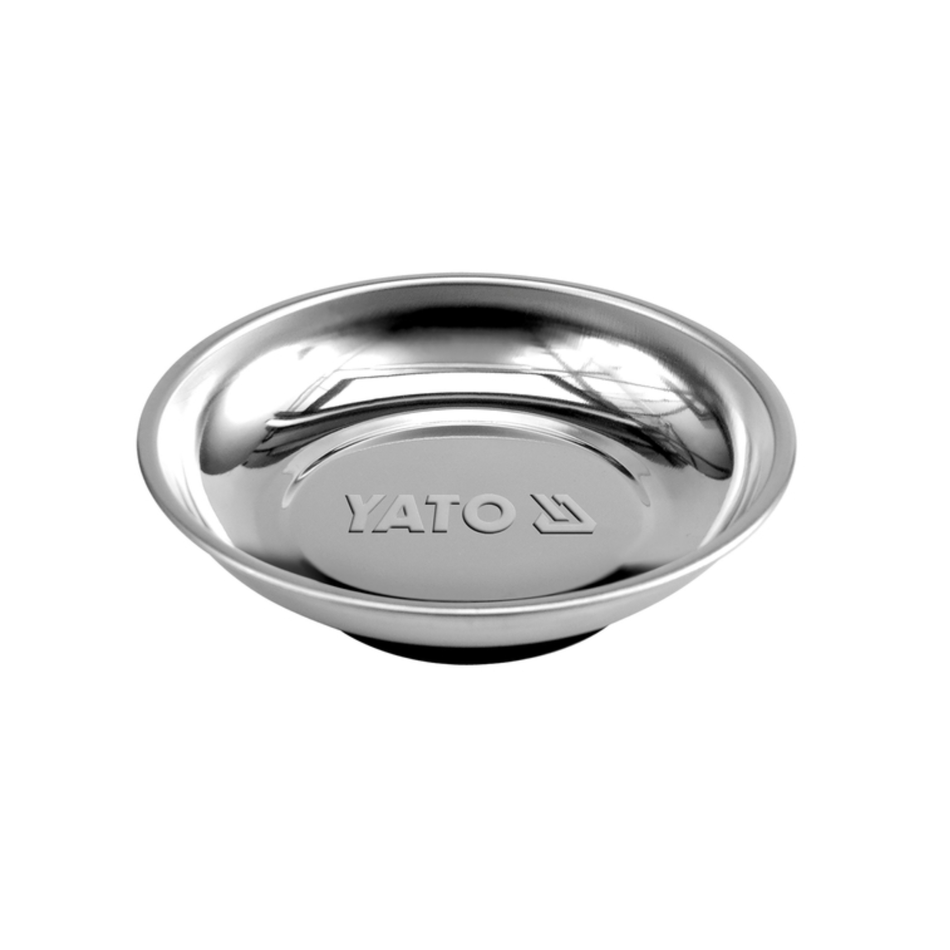 Stainless steel bowl with Yato logo on a white background