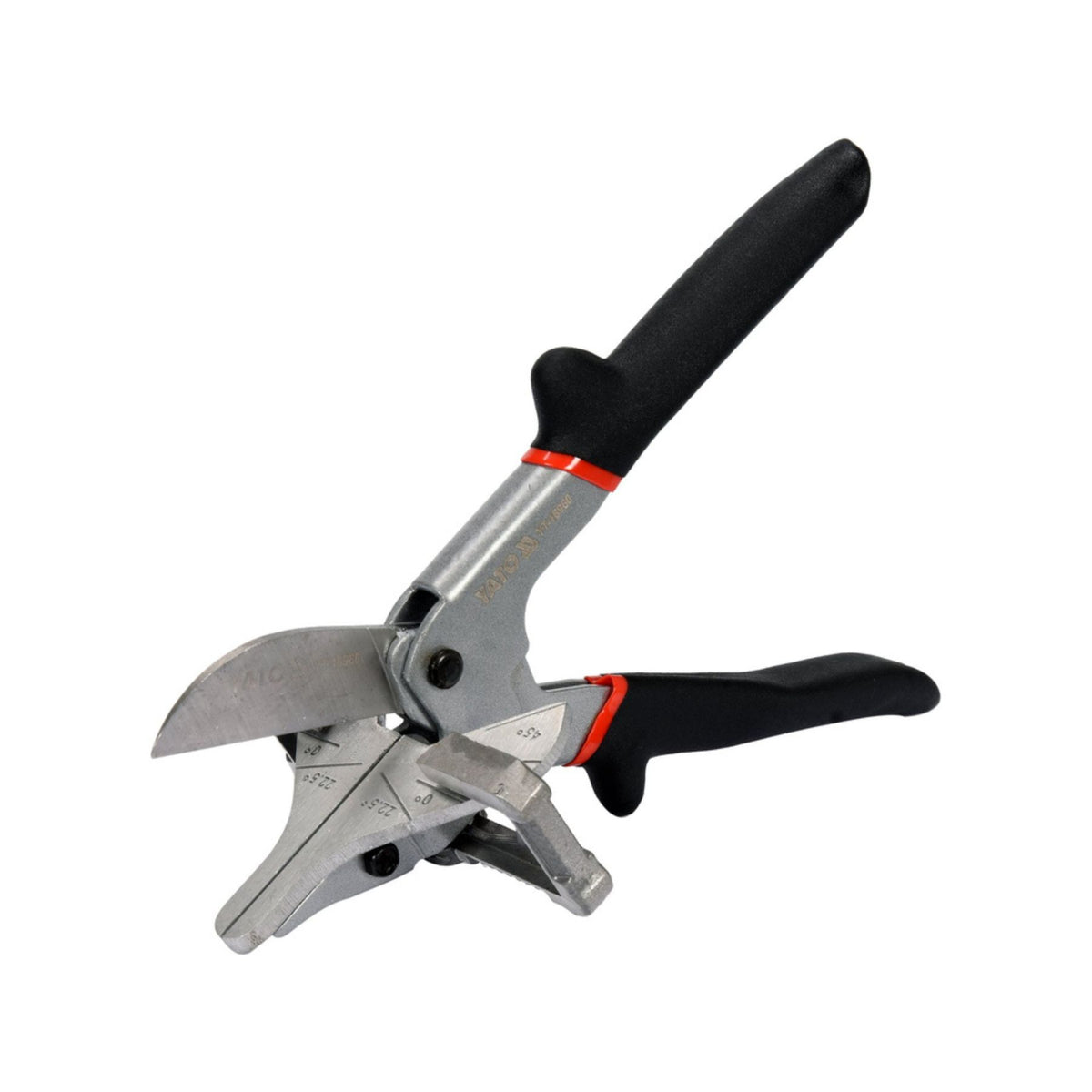 Pruning shears with black handles on a white background