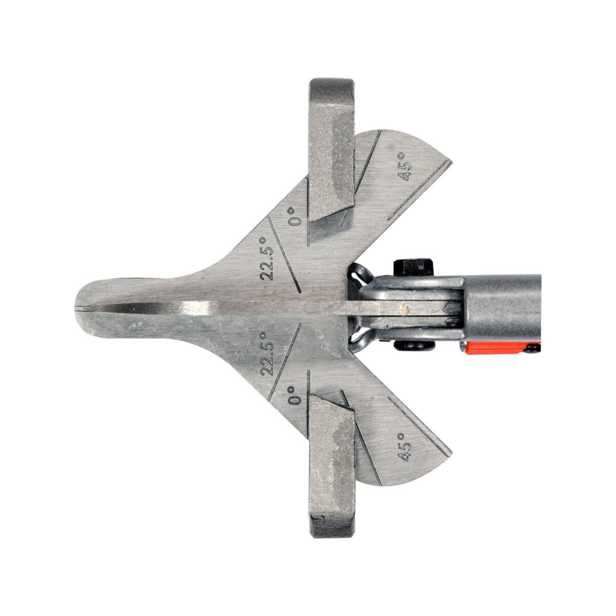 Metal bow sight with adjustable angles on a white background
