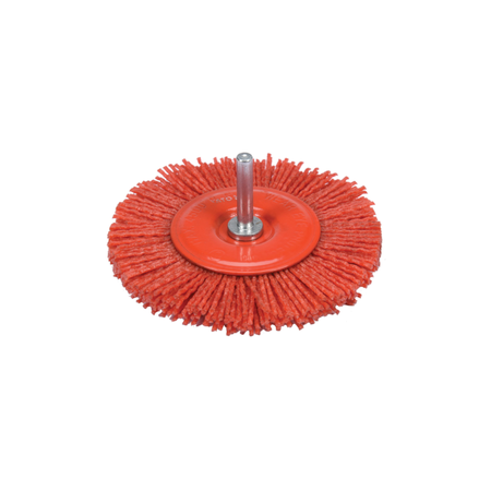 Red brush wheel on a white background