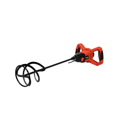 Black and orange metal detector on a white background