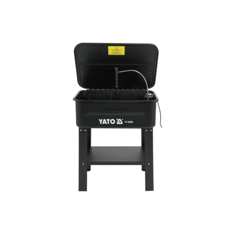 Black Yato toolbox with open lid on a white background
