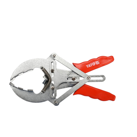 C-clip pliers with red handles on a white background