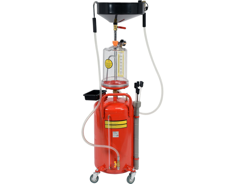 Red industrial oil抽出器 on a white background