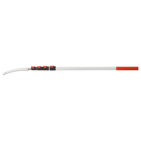 White archery bow with red and black accents on a white background