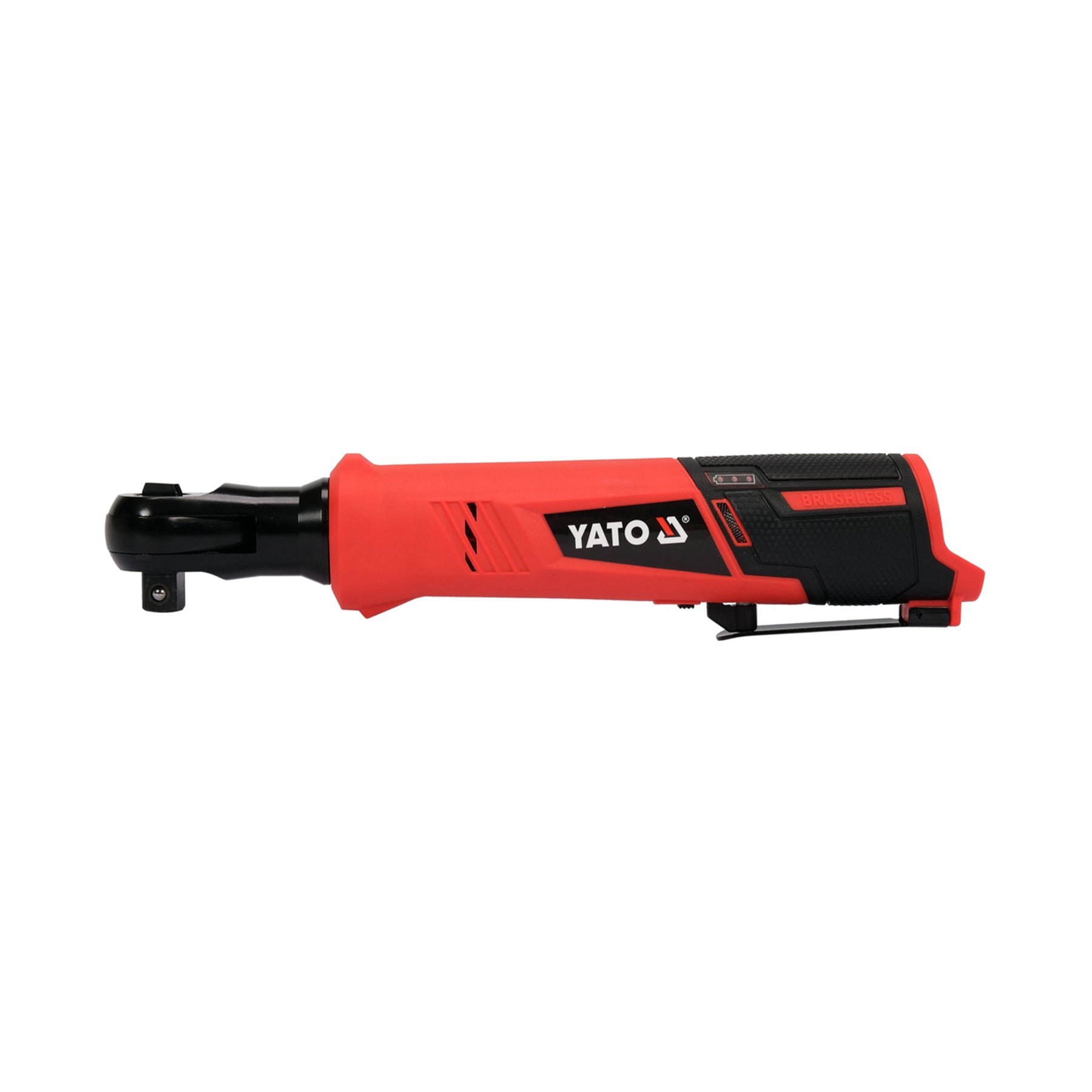 Red and black Yato impact wrench on a white background