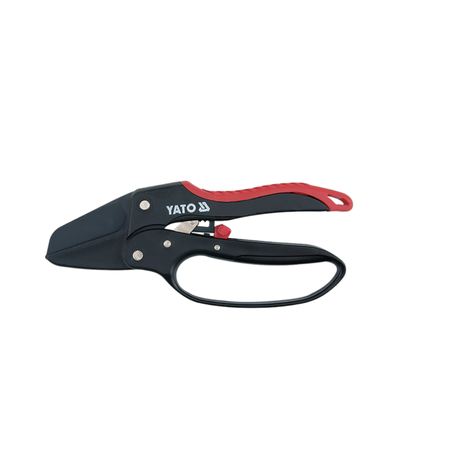 YATO Ratchet Anvil Pruner 8 inch 200mm PTFE YT-8808 for branch pruning, shrub trimming, and garden maintenance applications.