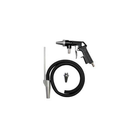 Air gun with hose and nozzles on a white background
