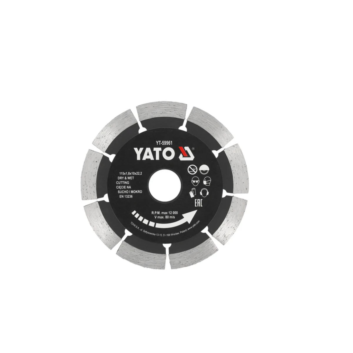 Yato diamond cutting disc on a white background