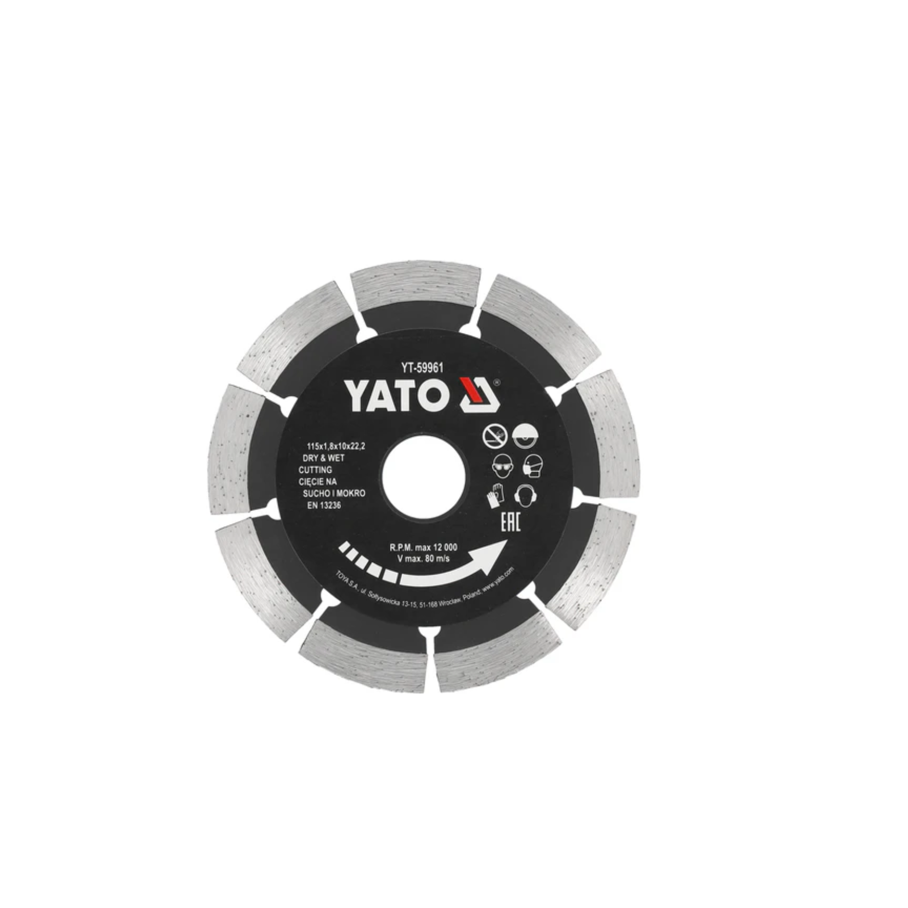 Yato diamond cutting disc on a white background
