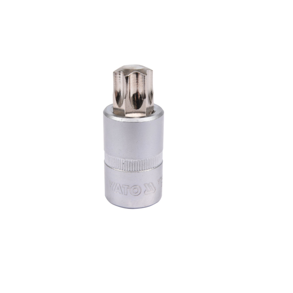 Metal socket tool on a white background