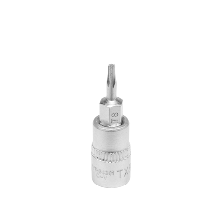 Metal drill bit on a white background