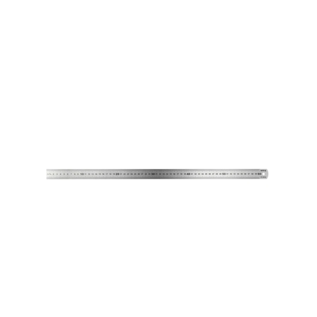 Long, thin metallic object on a white background