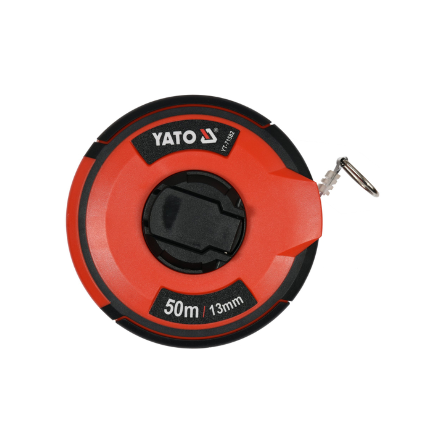 Red and black tape measure with YATO branding on a white background