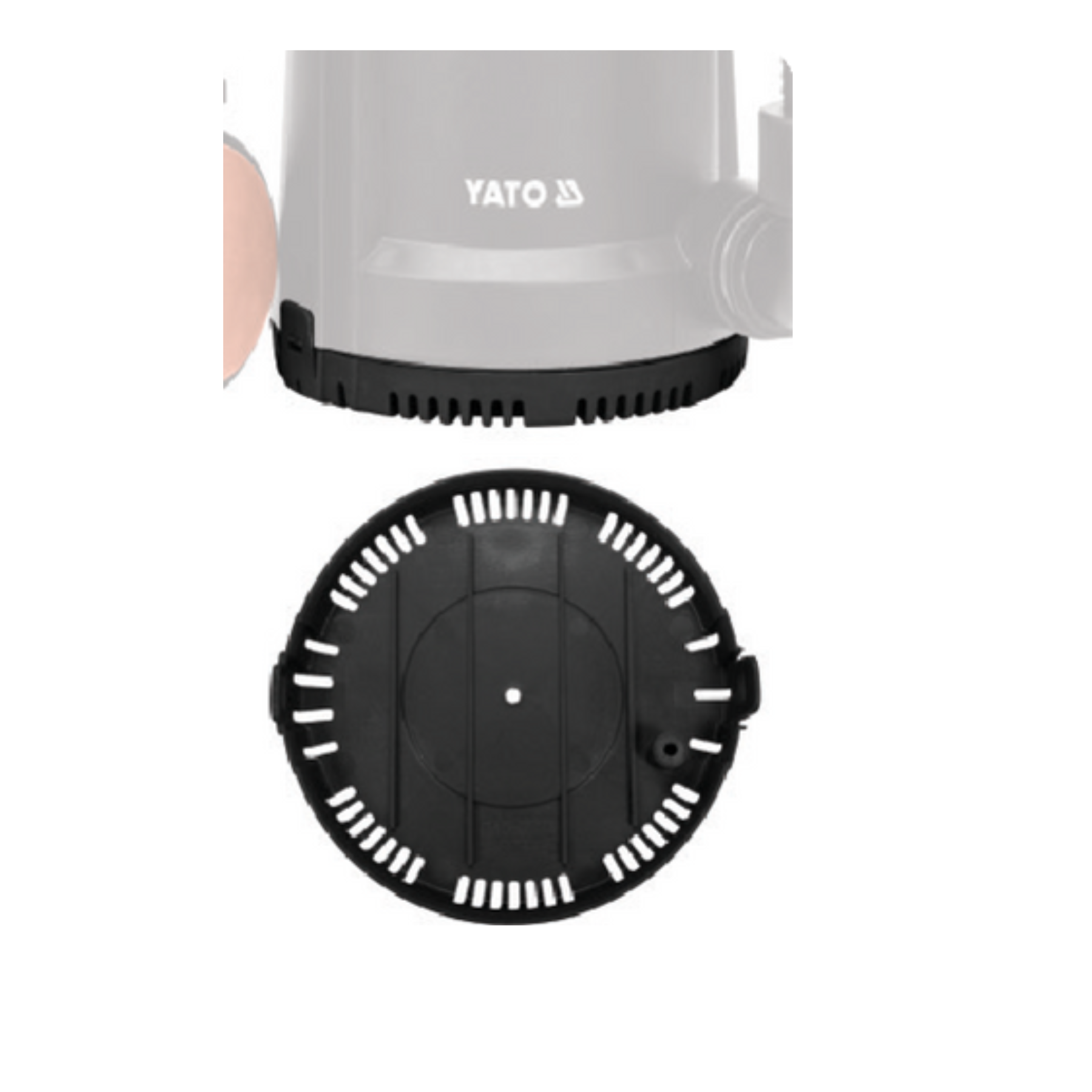 Yato branded pump with black valve on a white background