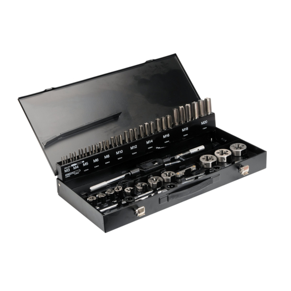 Socket set in a black case on a white background