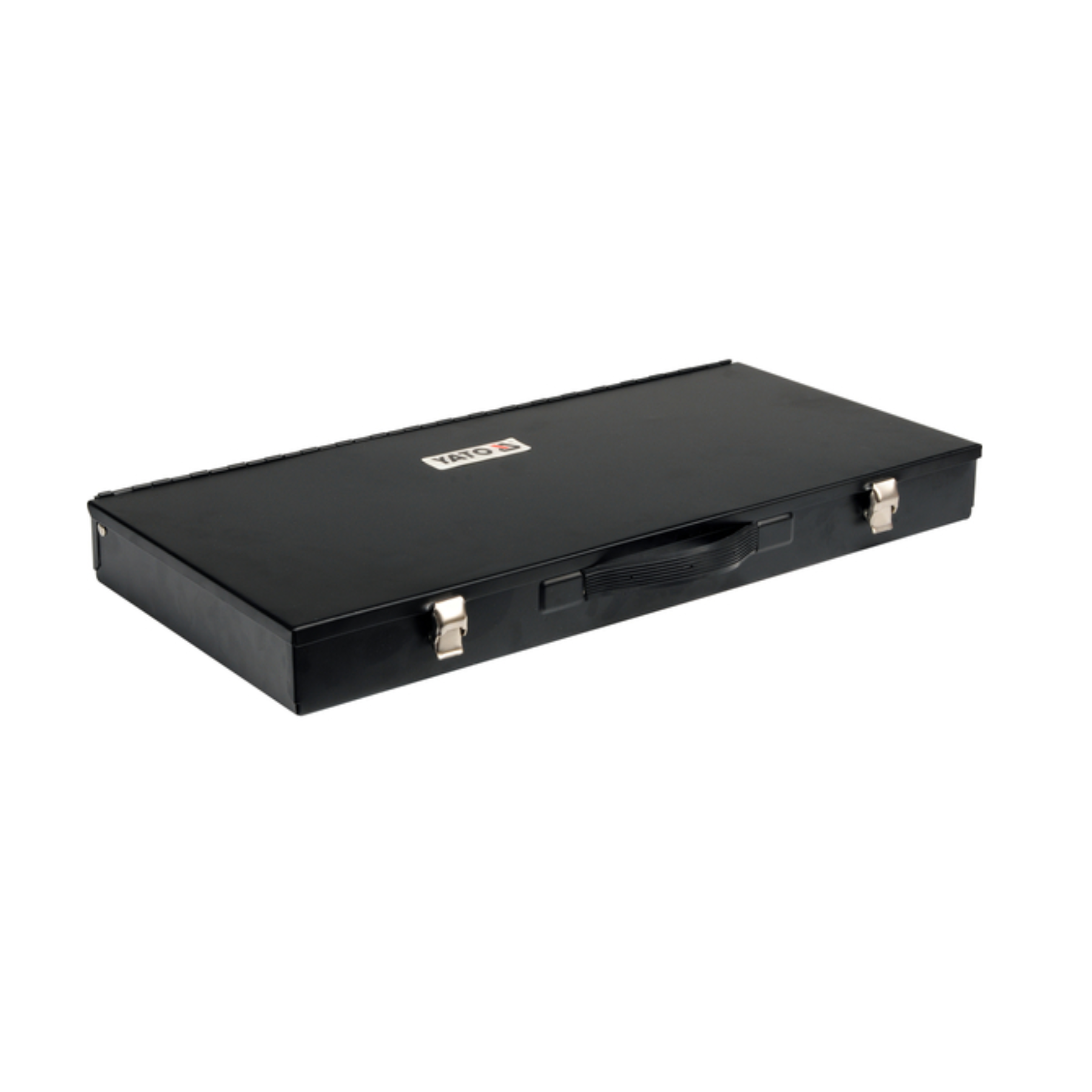 White metal shelf on a white background