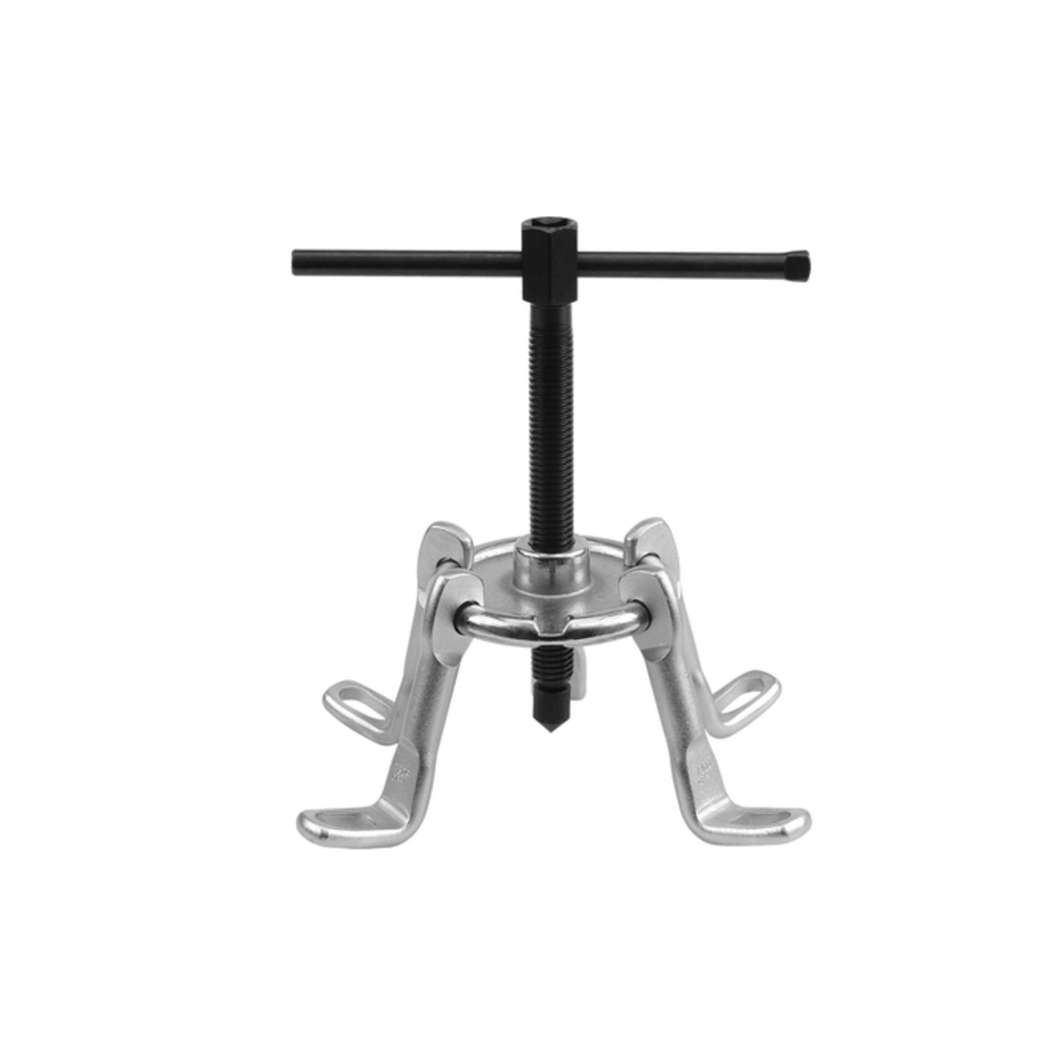YATO Universal Wheel Hub Puller YT-0602 with forged steel construction, adjustable arms, and forcing screw for wheel hub, brake drum, and axle hub removal in professional automotive workshops.