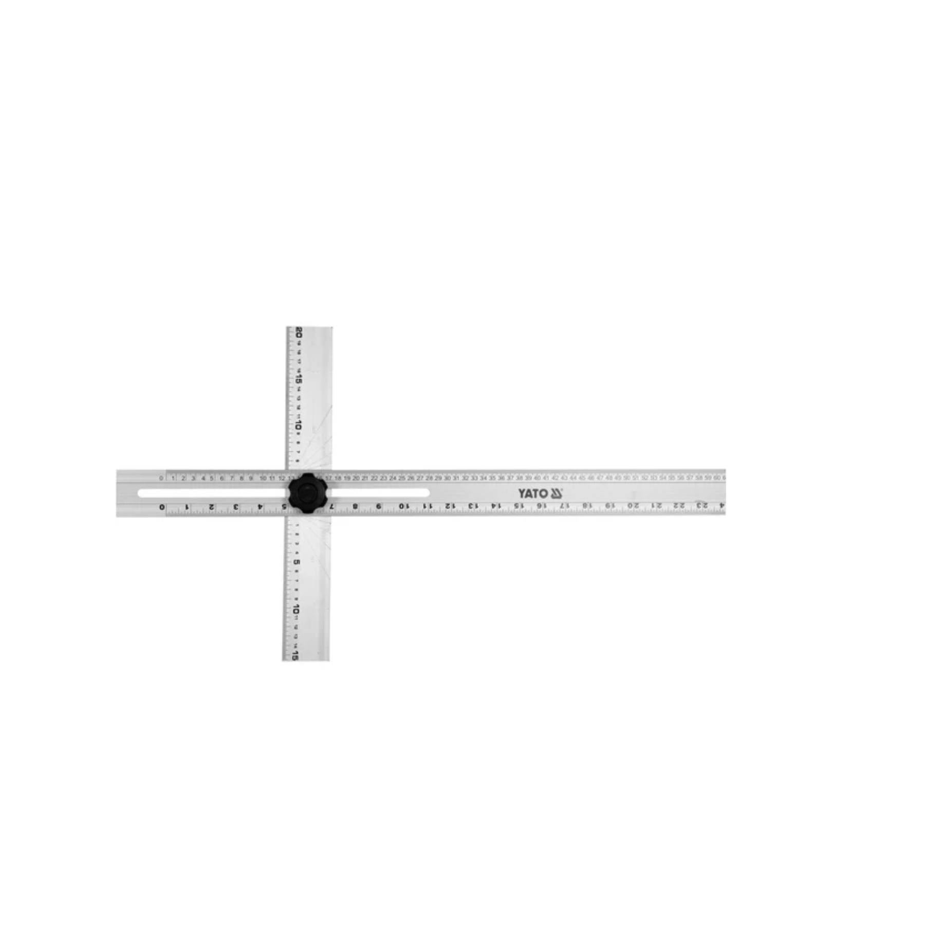Clear ruler with measurement markings on a white background
