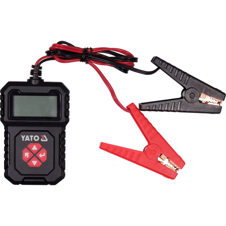 Yato battery charger with clamps on a white background
