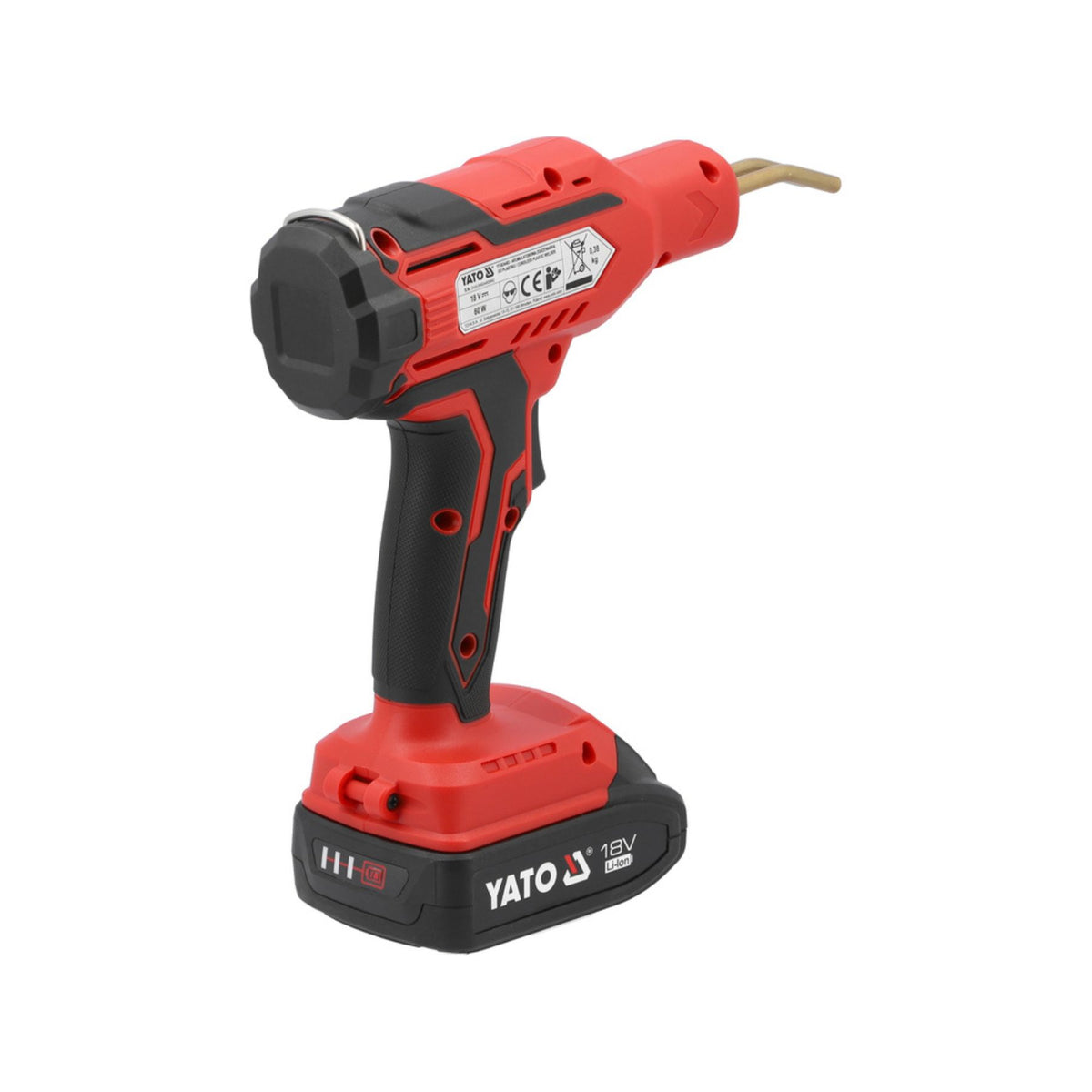 Red and black Yato hot air gun on a white background