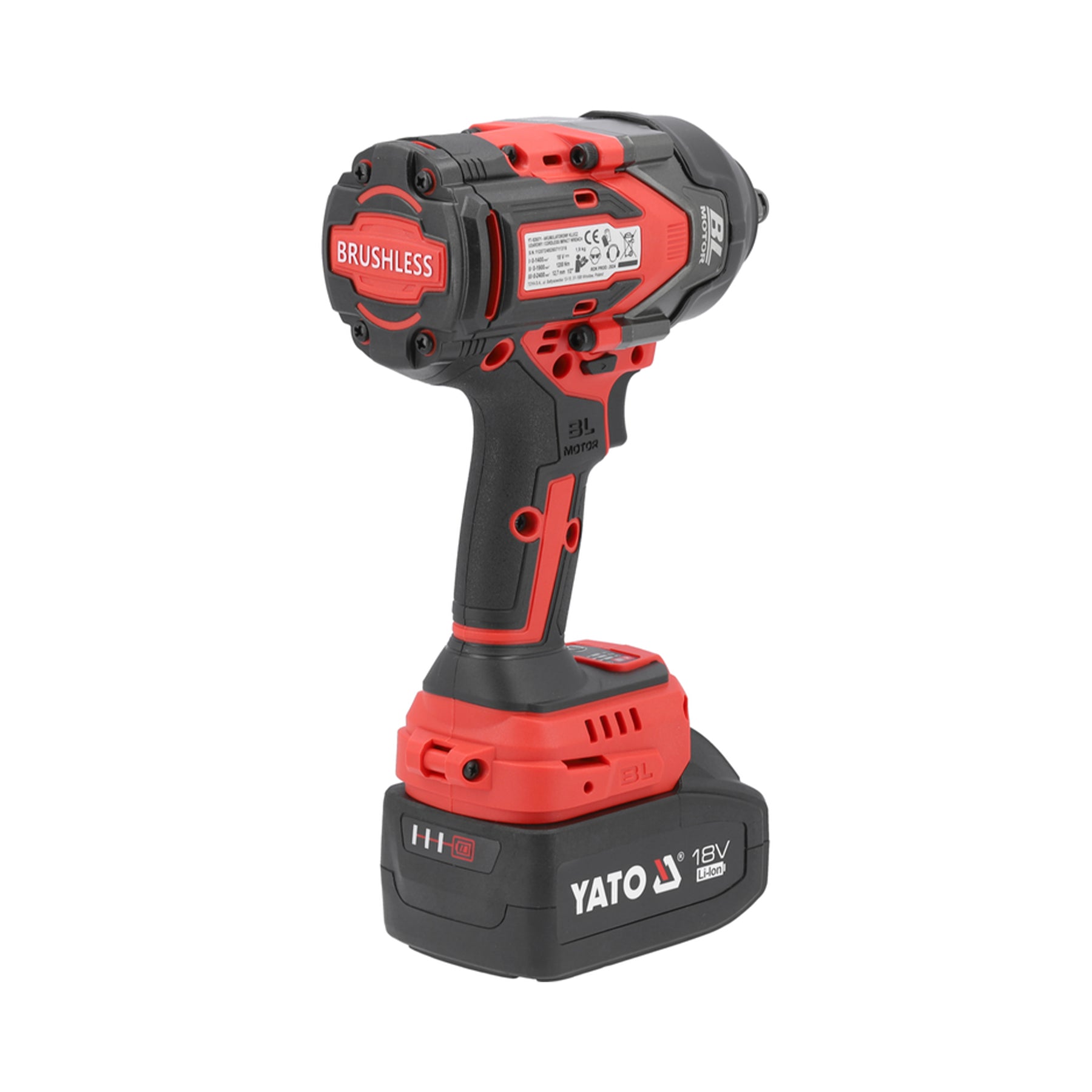 Yato 18V Impact Wrench 1/2'' 1200nm (1X4Amp Battery+Charger) YT-828071