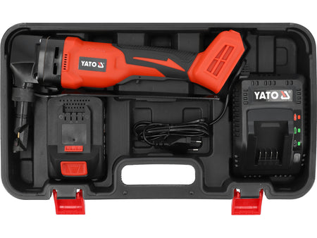 YATO power tool set with drill and battery in a black case