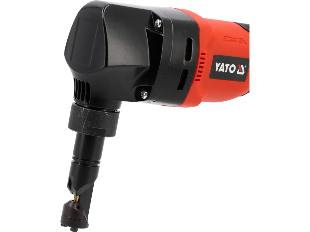 Black and red Yato drill on a white background
