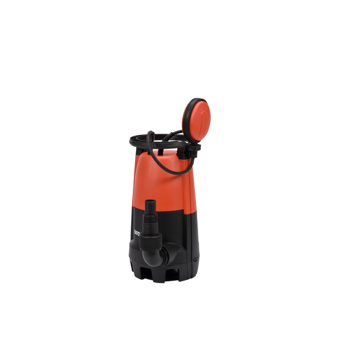 Orange and black pump on a white background