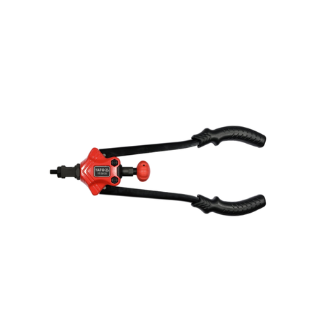 Black and red tool on a white background