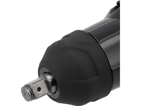 Close-up of a black impact wrench on a white background