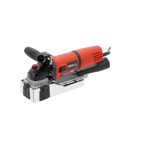 Red and black oscillating tool with Yato branding on a white background