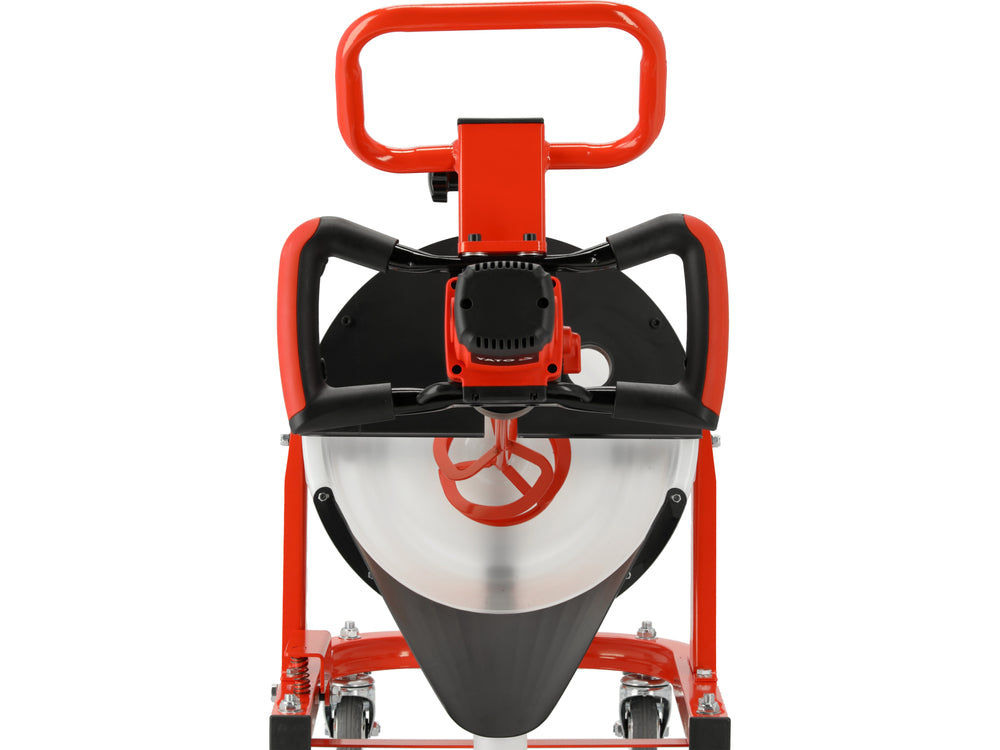 Red and black leaf blower on a white background