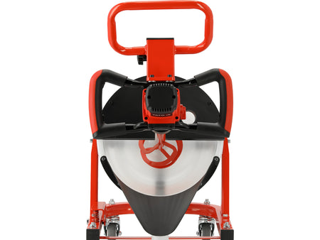 Red and black leaf blower on a white background