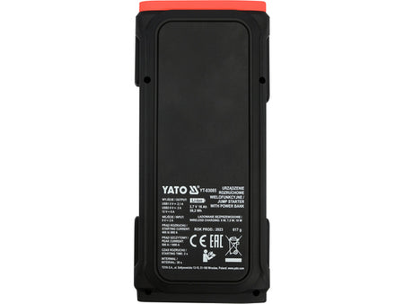 Black power bank with red top on a white background, featuring YATO branding.