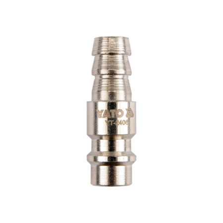 A metallic YATO YT-208 hose connector on a plain white background.