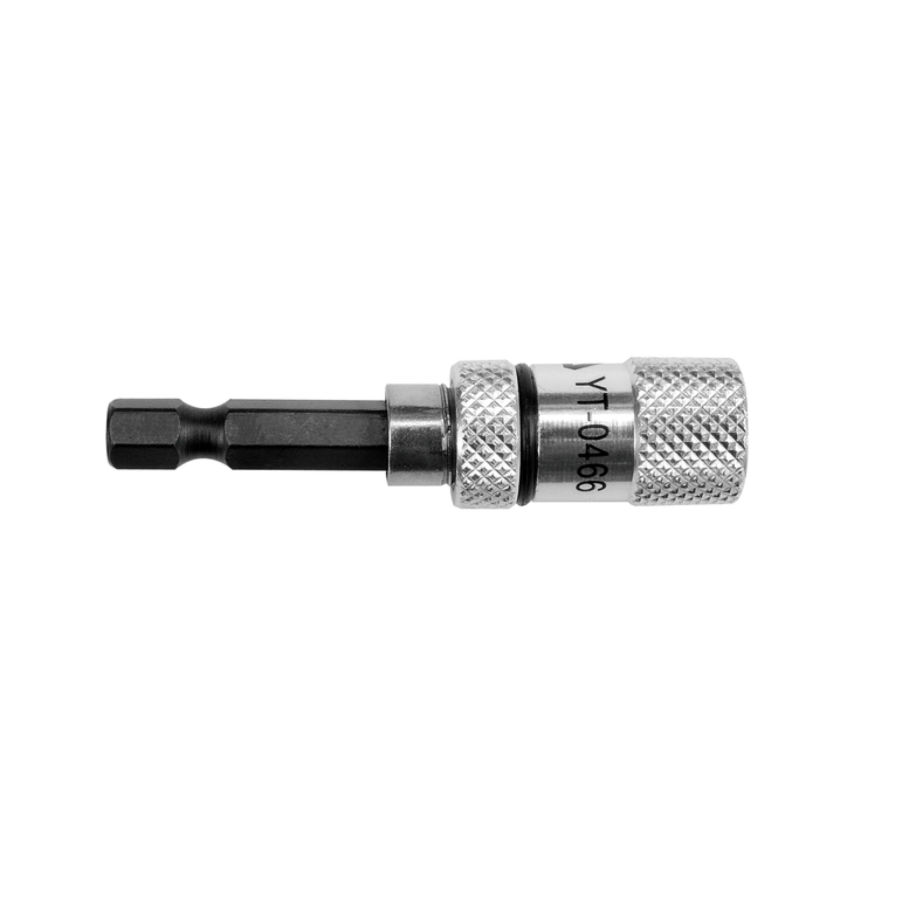 Cosmetic pencil with a black casing and wooden tip on a white background