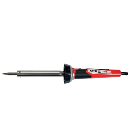 A TATO brand soldering iron with a metallic tip, black and silver body, and a red and black handle, shown against a plain white background.