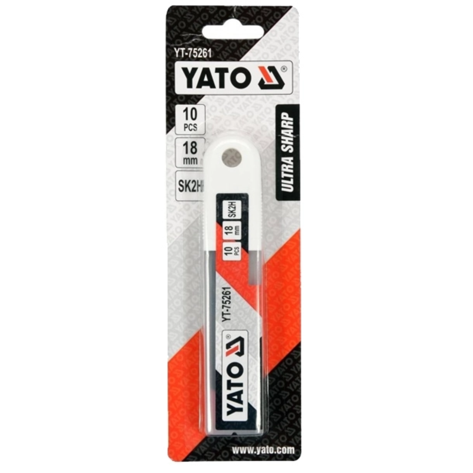Yato branded packaging of 10 ultra-sharp blades on a white background