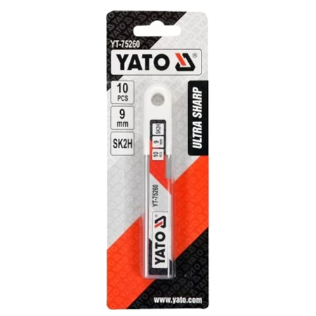 Yato brand packaging of 10 ultra sharp blades on a white background