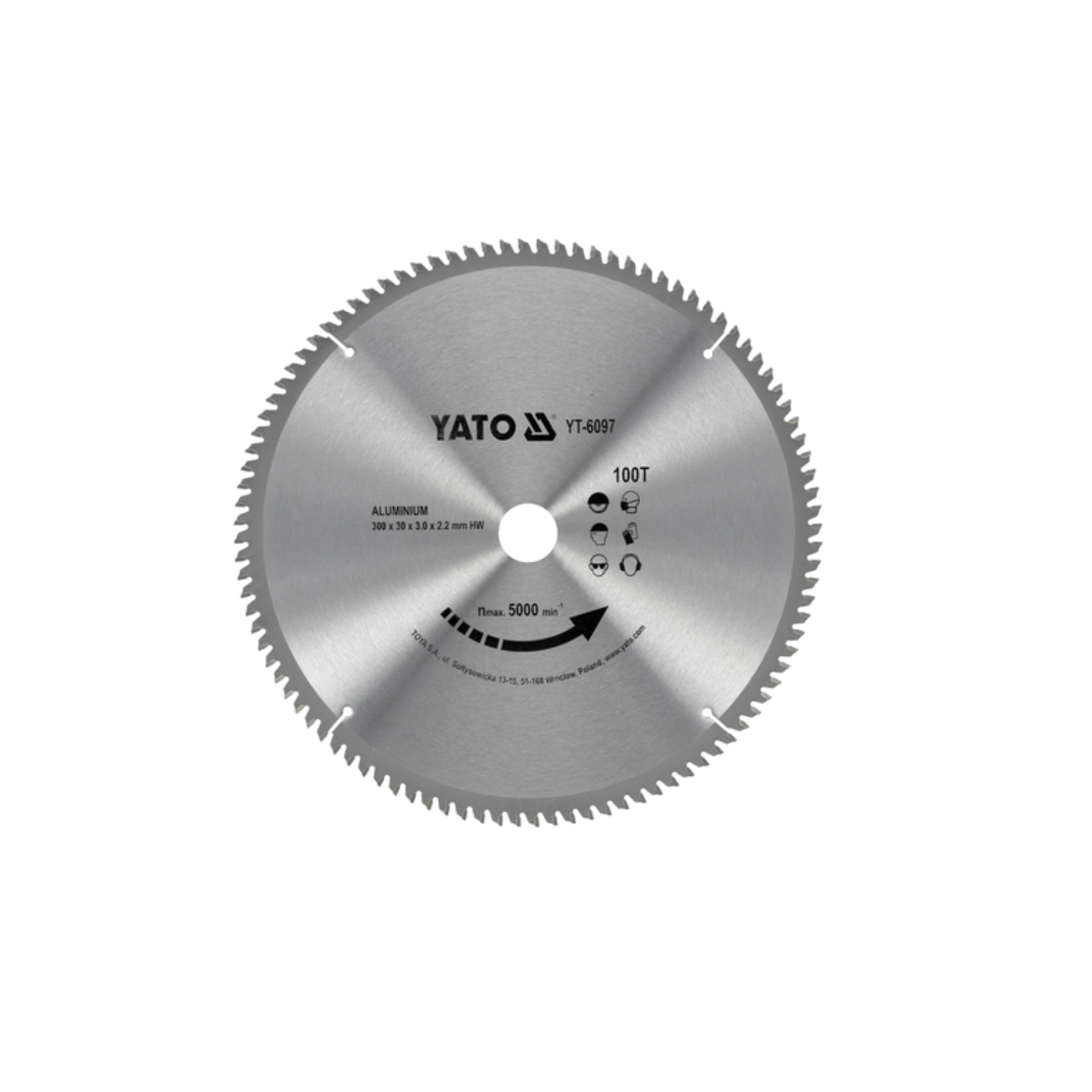 Yato circular saw blade on a white background