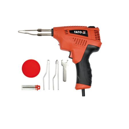 Yato hot air gun with accessories on a white background