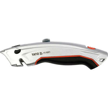 Yato brand utility knife on a white background