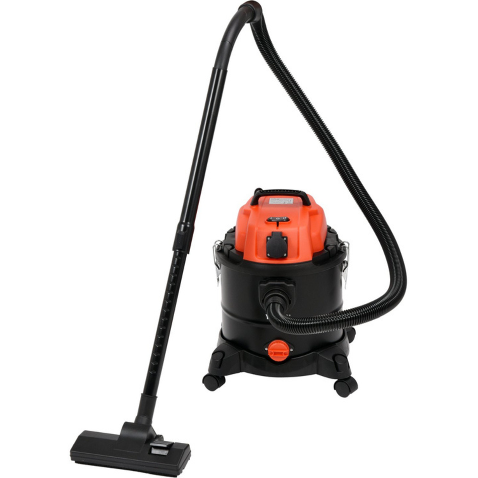 Black and orange vacuum cleaner on a white background